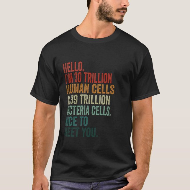 T-shirt Rétro Funny fait scientifique Microbiome humain Sc (Devant)
