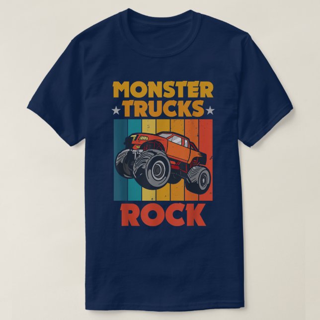 T-shirt Retro Funny Monster Trucks Sont Mes Trucs De Jam S (Design devant)