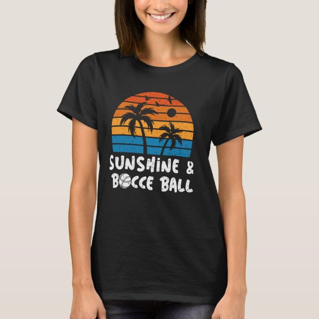 T-shirt Retro Funny Sunshine et Bocce Ball Player été (Devant)