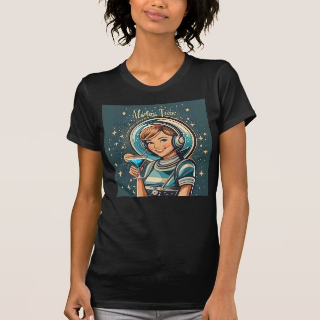 T-shirt Rétro Futuriste Astro Fille Martini Time (Devant)