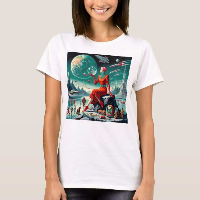 T-shirt Retro Futuristic Illustration (Devant)