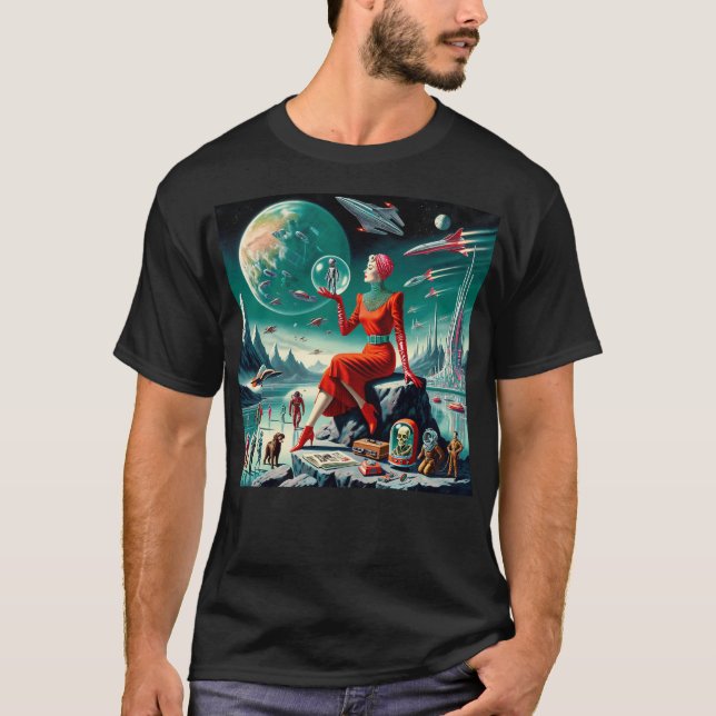 T-shirt Retro Futuristic Illustration (Devant)
