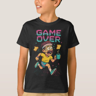 T-shirt rétro “Game Over” Café Rush – Panier coura