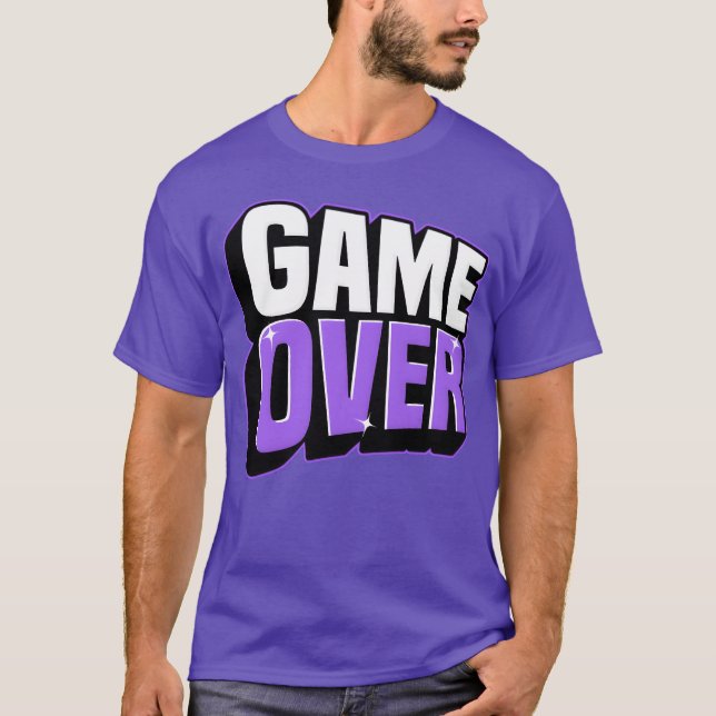 T-shirt Retro Game Over Glow friend family (Devant)