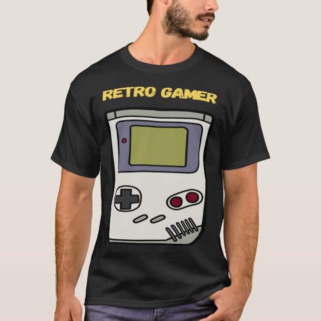 T-shirt Retro Gamer 1980s 1990s Système de Jeux de poche H (Devant)