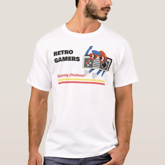 T-shirt Retro Gamers : Débloquer l'enfance (Devant)