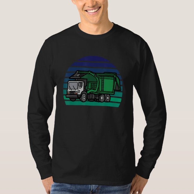 T-shirt Retro Garbage Truck  Dump Trash Collector Recyclin (Devant)