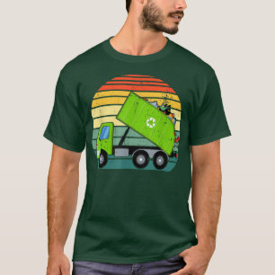 T-shirt Retro Garbage Truck Gestion des déchets Teys Boys