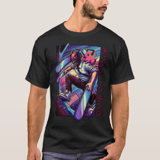T-shirt Rétro garçon des années 80 tronçonneuse animal néo