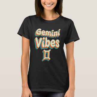 T-shirt Retro Gemini Vibes Gemini Zodiac Anniversaire Déco