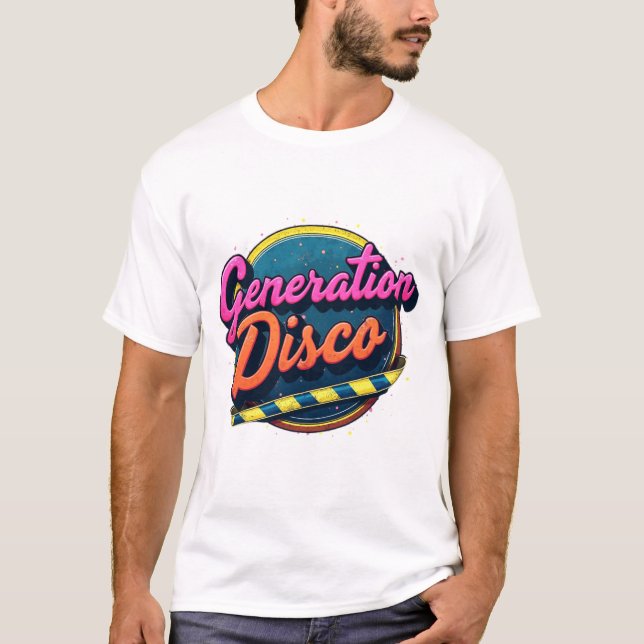 T-Shirt Rétro Génération Disco - Tee Disco Unisexe (Devant)