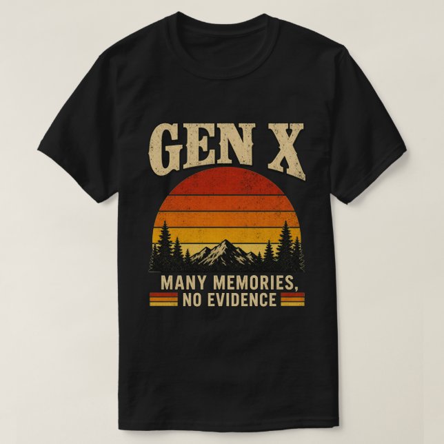 T-shirt Rétro Génération X Beaucoup de souvenirs Aucune pr (Design devant)
