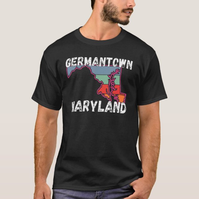 T-shirt Retro Germantown MD Maryland City Apparel Souvenir (Devant)