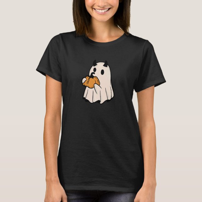T-shirt Retro Ghost Pumpkin Cute Devil Jack o Lantern Vint (Devant)