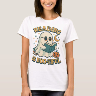 T-shirt Retro Ghost Reading Books • Retro halloween shirt