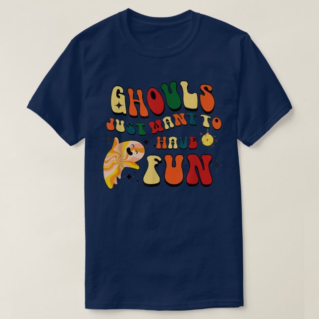 T-shirt Retro Ghouls veut juste s'amuser Halloween Boo G (Design devant)