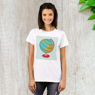 T-shirt Retro Globe Illustration Vintage Earth Map