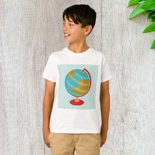T-shirt Retro Globe Illustration Vintage Earth Map