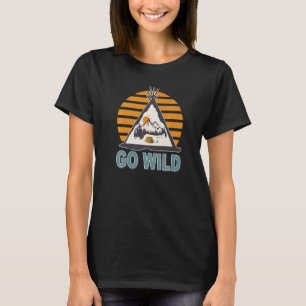 T-shirt Retro Go Wild Adventure Camping Tente Camping Vie