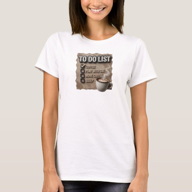 T-shirt Retro Gold CAFÉ JOUER AVEC CHAT Création Graphique (Devant)