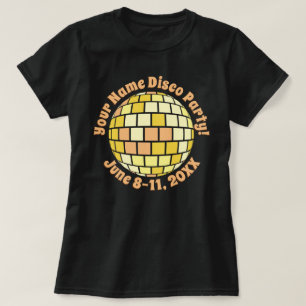 T-shirt Retro Gold Disco Ball PERSONNALISÉ