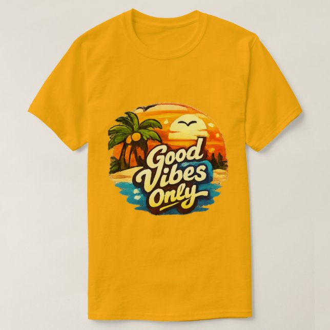 T-Shirt Rétro « Good Vibes Only » (Design devant)