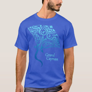 T-shirt Retro Grand Cayman Islands Tribal Stingray Sea Ray
