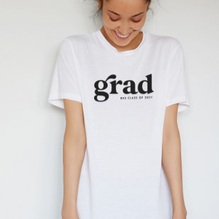 T-shirt Retro grand cool simple noir blanc graduation