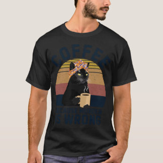 T-shirt Retro Grandma Black Cat Coffee Parce que le meurtr