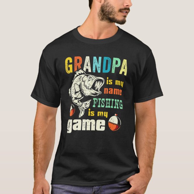 T-shirt Retro Grandpa Basse Pêcheur Basse Pêche Grat (Devant)