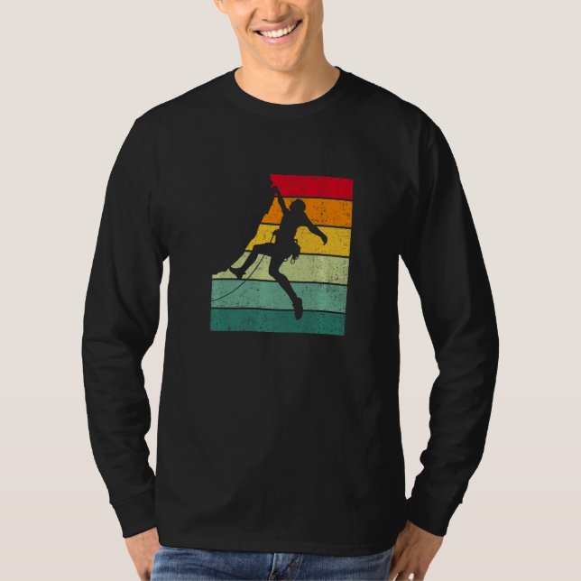 T-shirt Retro Graphic Climbing Bouldering Rock Climber Mou (Devant)