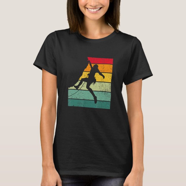 T-shirt Retro Graphic Climbing Bouldering Rock Climber Mou (Devant)