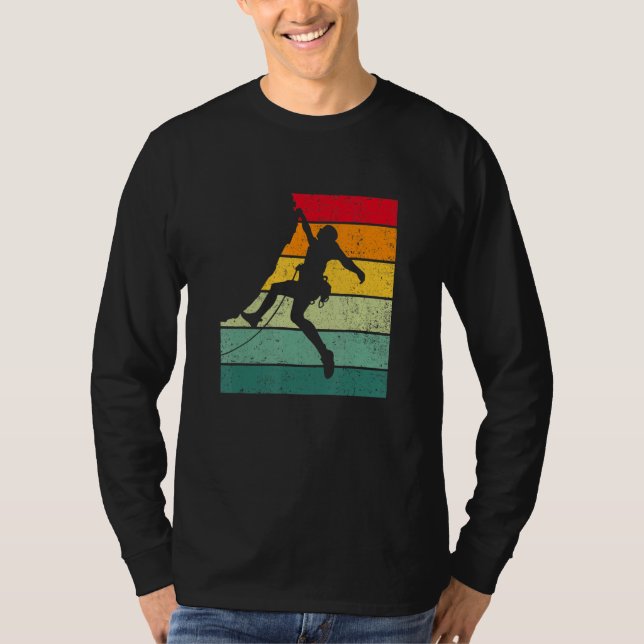 T-shirt Retro Graphic Climbing Bouldering Rock Climber Mou (Devant)