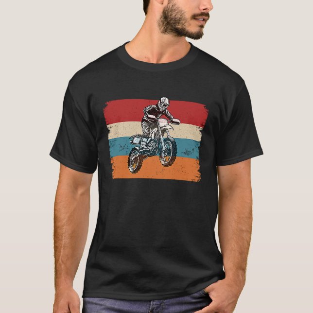 T-shirt Retro Graphic Dirt Biker Motorcycle Enduro Motocro (Devant)
