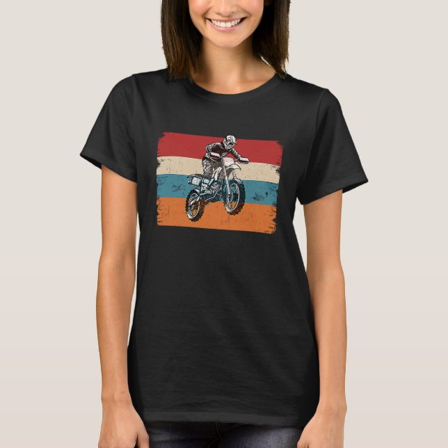 T-shirt Retro Graphic Dirt Biker Motorcycle Enduro Motocro (Devant)