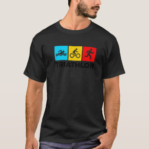 T-shirt Retro Graphic Run Bike Swim Triathlon S