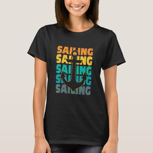 T-shirt Retro Graphic Sailboat Captain Sailing Sea Boat Sa (Devant)