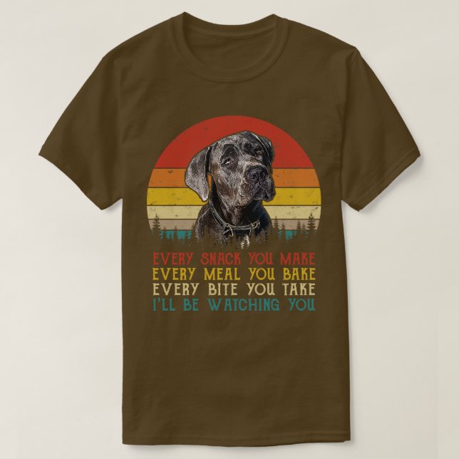 T-shirt Retro Great Danes Chaque Snack Vous Faites Chaque  (Design devant)
