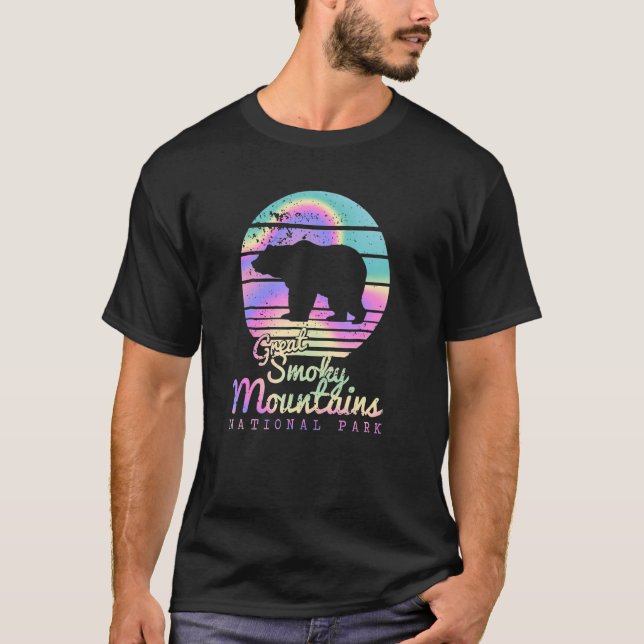 T-shirt Retro Great Smoky Mountains National Park TN Bear (Devant)