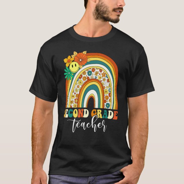 T-shirt Rétro Groovy 2e instituteur de seconde année Arc-e (Devant)