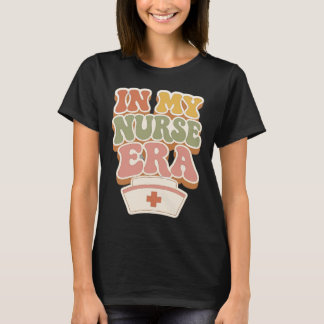 T-shirt Rétro Groovy À Mon Ère D'infirmière Tendance Femme
