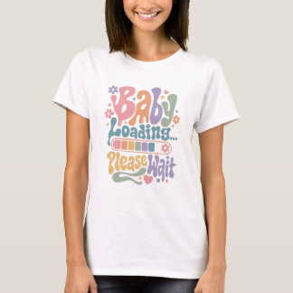 T-shirt Rétro Groovy Bébé Chargement Veuillez Patienter Ma