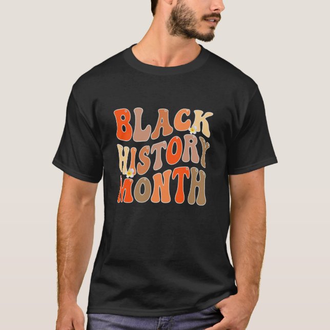T-shirt Retro Groovy Black History Month African American  (Devant)
