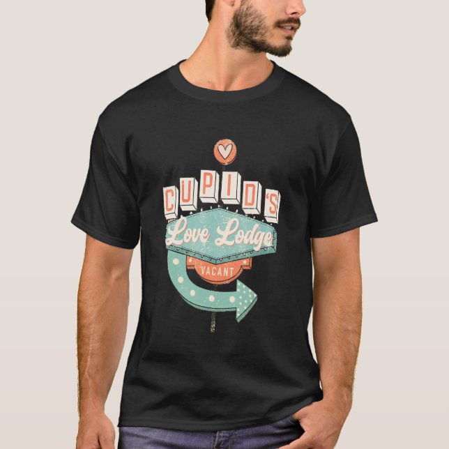 T-shirt Retro Groovy Cupidu2019s Love Lodge Valentineu2019 (Devant)