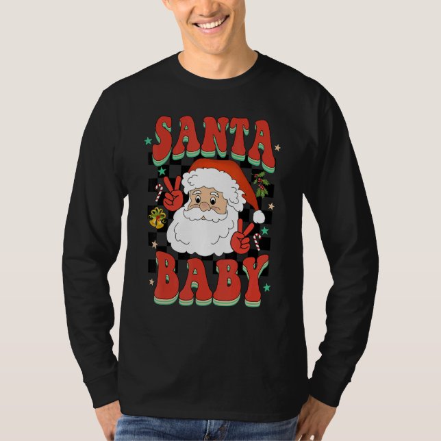 T-shirt Retro Groovy Cute Santa  Christmas Men Women Kids (Devant)
