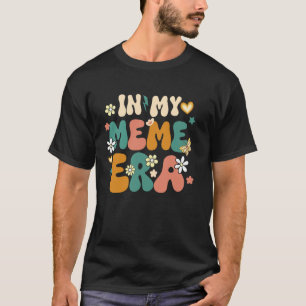 T-shirt Rétro Groovy Dans Mon Ère De Mème Fleur Familiale 