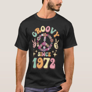 T-shirt Rétro Groovy Depuis 1972 Anniversaire Vintage 70s