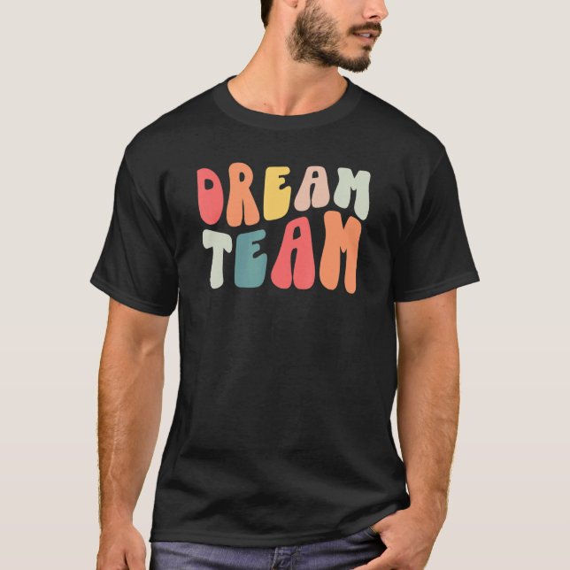 T-shirt Retro Groovy Dream Teacher Team Teacher Life Princ (Devant)