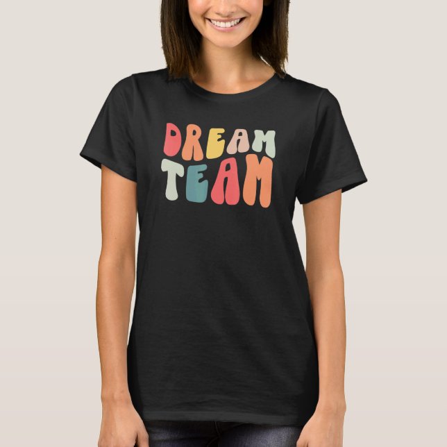 T-shirt Retro Groovy Dream Teacher Team Teacher Life Princ (Devant)