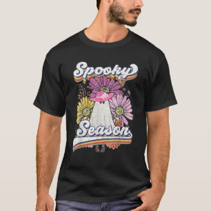 T-shirt Rétro Groovy Ghost Spooky Season Floral Pumkin Ha